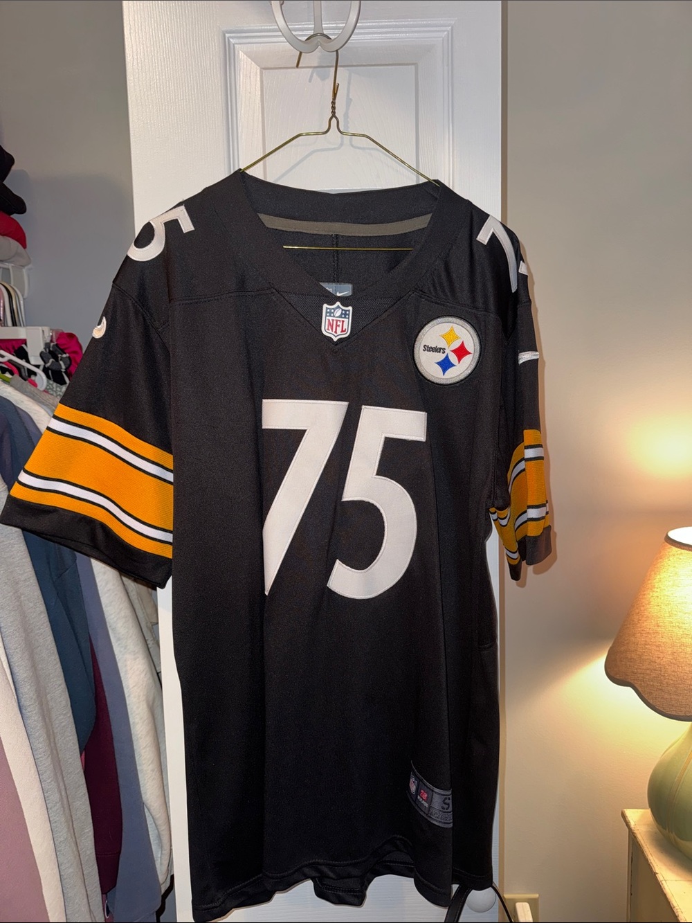 Nike Black and Yellow #75 Football Jersey - Picture 1 of 4